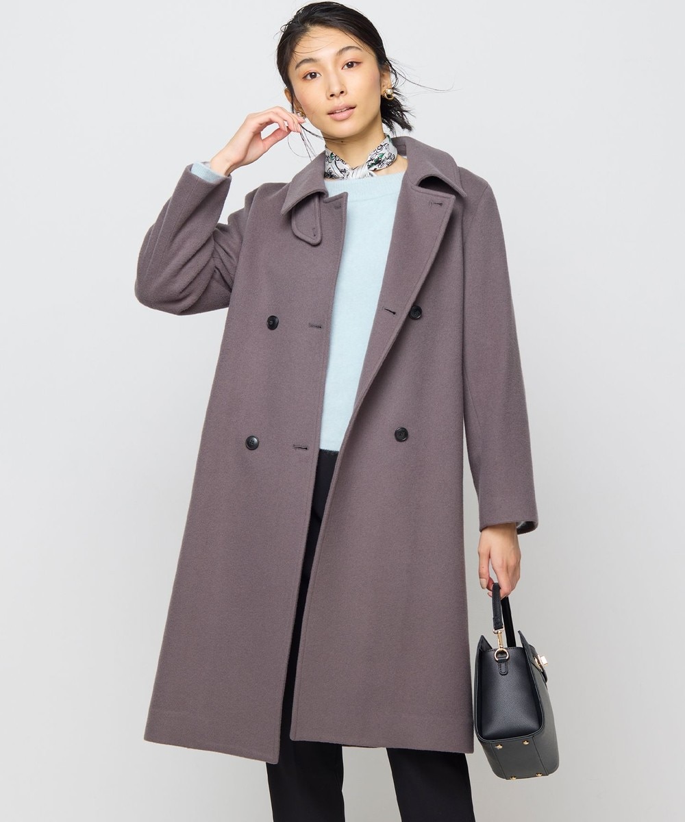 【オンワード】 組曲 L(大きいサイズ)>ジャケット/アウター ライトビーバー トレンチライク ロングコート チャコールグレー 6 レディース 【オンワード】 組曲 L(大きいサイズ)>ジャケット/アウター ライトビーバー トレンチライク ロングコート チャコールグレー 6 レディース