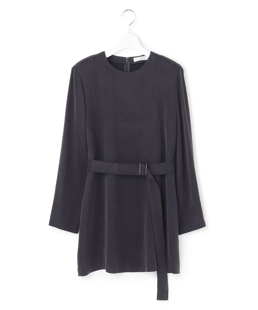 【オンワード】 ICB L（大きいサイズ）>トップス 【WEB＆一部店舗限定】BrightCupraSatin チュニックブラウス チャコールネイビー 42 レディース