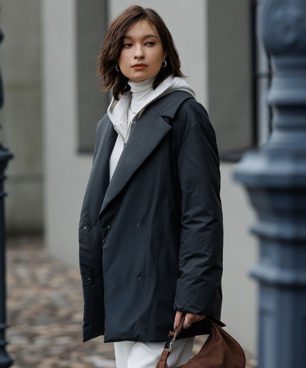 【オンワード】 ICB L（大きいサイズ）>ジャケット/アウター 【撥水加工】ADSダウン Pコート チャコールグレー 42 レディース