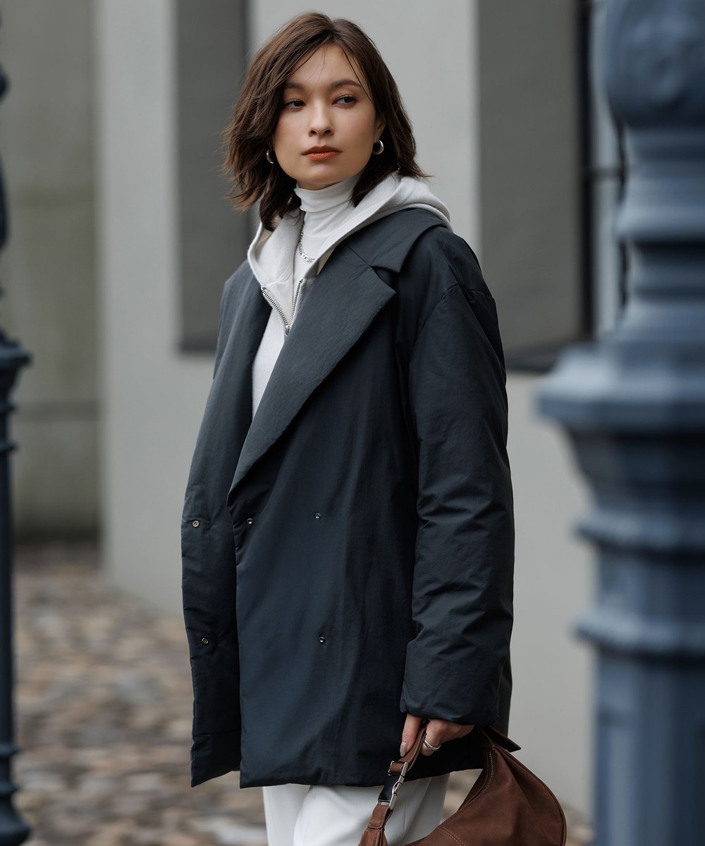 【オンワード】 ICB L(大きいサイズ)>ジャケット/アウター 【撥水加工】ADSダウン Pコート チャコールグレー 42 レディース 【オンワード】 ICB L(大きいサイズ)>ジャケット/アウター 【撥水加工】ADSダウン Pコート チャコールグレー 42 レディース