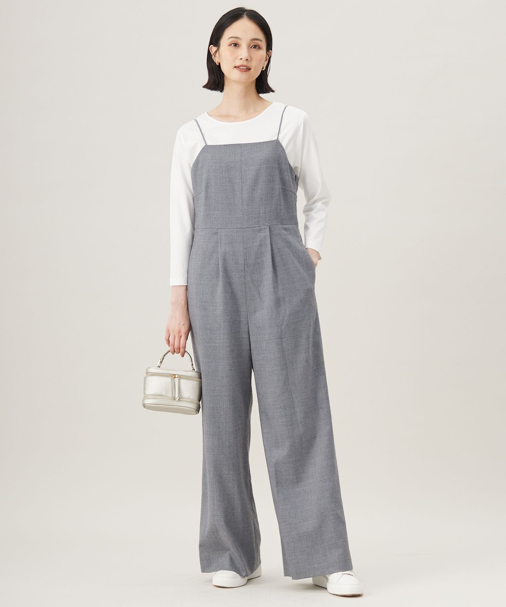 【オンワード】 自由区>オールインワン・サロペット 【洗える】ウォッシャブルウールサキソニー コンビネゾン TOPグレー 38 レディース 【オンワード】 自由区>オールインワン・サロペット 【洗える】ウォッシャブルウールサキソニー コンビネゾン TOPグレー 38 レディース