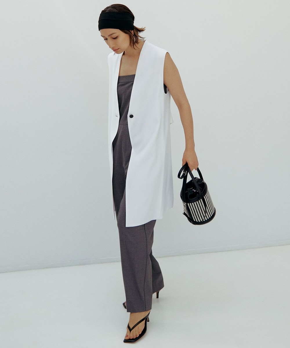 【オンワード】 ICB>オールインワン・サロペット 【洗える】ハイツイストツイル コンビネゾン シャンブレーグレー 4 レディース 【オンワード】 ICB>オールインワン・サロペット 【洗える】ハイツイストツイル コンビネゾン シャンブレーグレー 4 レディース