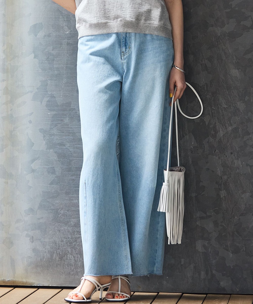 【オンワード】 23区>パンツ 【SLOW/一部店舗限定】LIGHT DENIM バレルワイド パンツ スカイブルー 38 レディース 【オンワード】 23区>パンツ 【SLOW/一部店舗限定】LIGHT DENIM バレルワイド パンツ スカイブルー 38 レディース