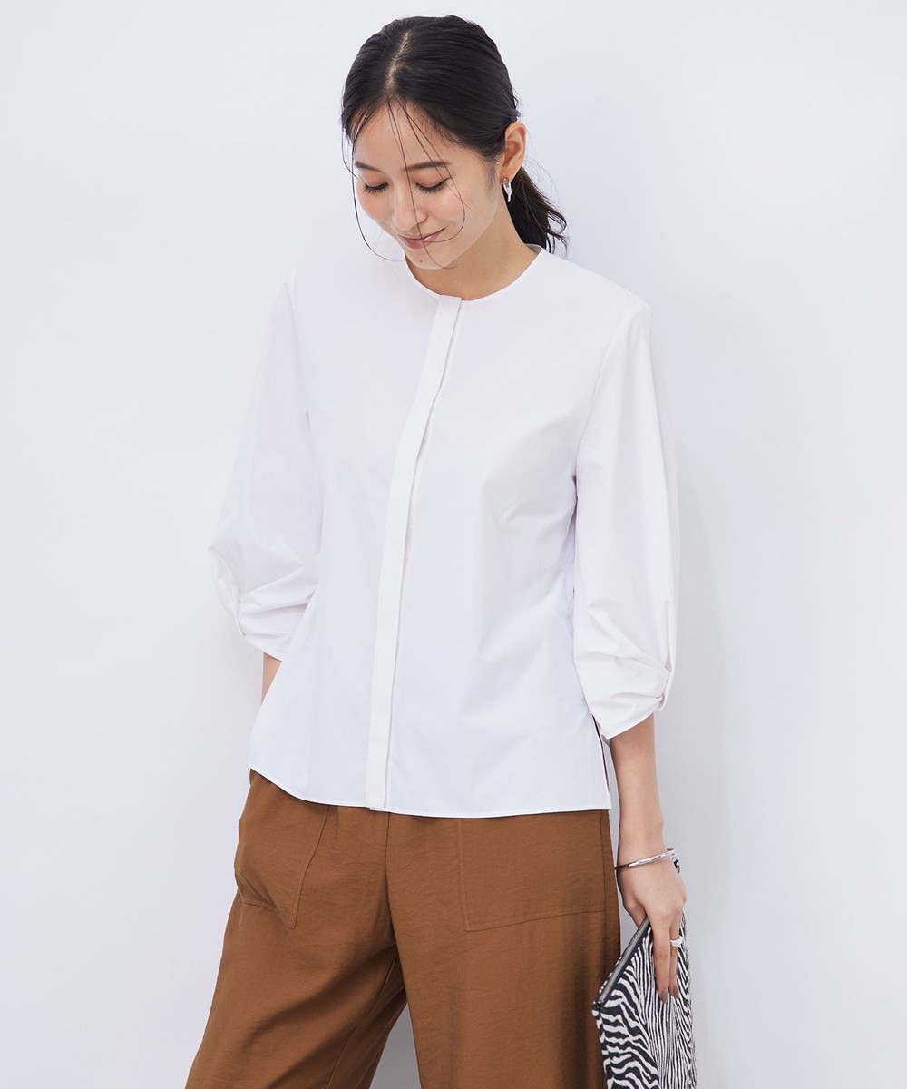 【オンワード】 ICB>トップス 【洗える】 コットンナイロンタイプライター デザインブラウス オフホワイト 4 レディース 【オンワード】 ICB>トップス 【洗える】 コットンナイロンタイプライター デザインブラウス オフホワイト 4 レディース