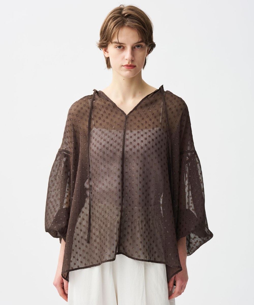 【オンワード】 uncrave>トップス 【手洗い可】シアードットジャガード ブラウス ブラウン F レディース 【オンワード】 uncrave>トップス 【手洗い可】シアードットジャガード ブラウス ブラウン F レディース