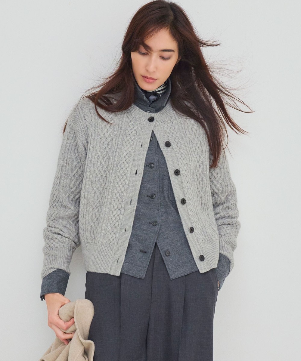 【オンワード】 23区>トップス 【洗える】カシミヤブレンド ケーブルニットカーディガン ライトグレー 38 レディース 【オンワード】 23区>トップス 【洗える】カシミヤブレンド ケーブルニットカーディガン ライトグレー 38 レディース