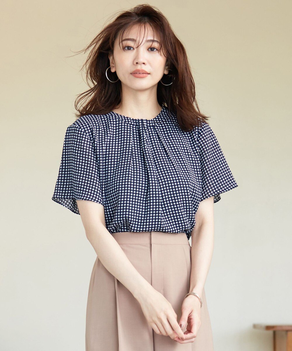 【オンワード】 J.PRESS LADIES S>トップス 【イージーケア】スクエアドット カットソー ホワイト S レディース 【送料無料】