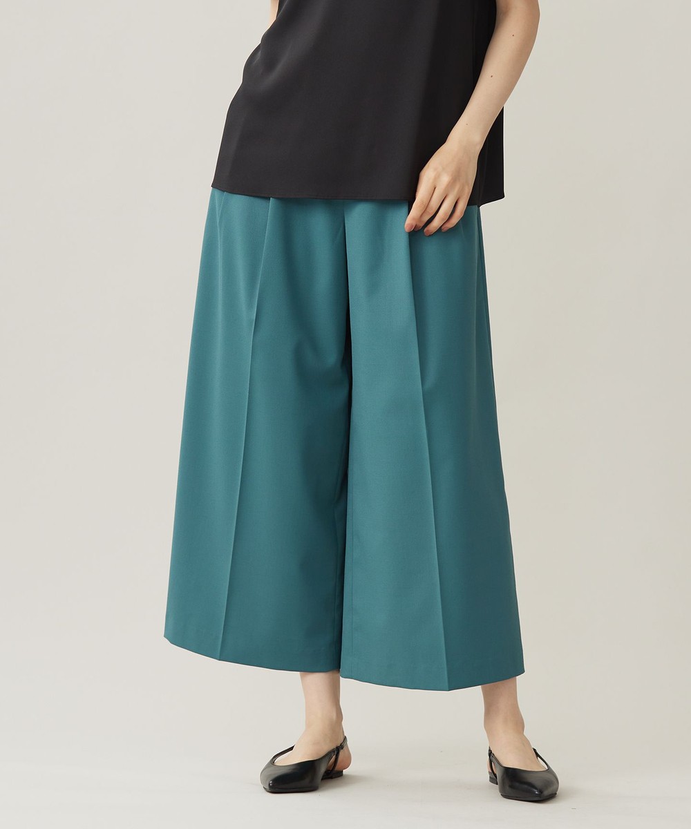 【オンワード】 自由区>パンツ 【洗える】TWラチネストレッチワイドクロップド パンツ ボトルグリーン 36 レディース 【オンワード】 自由区>パンツ 【洗える】TWラチネストレッチワイドクロップド パンツ ボトルグリーン 36 レディース