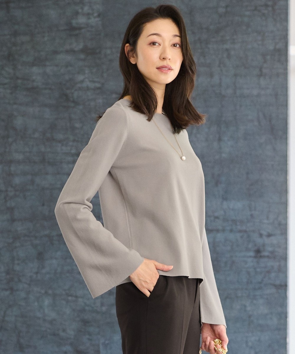 【オンワード】 自由区>トップス 【セットアップ対応・洗える】レーヨンストレッチフレアスリーブ ニット Lモーブ 38 レディース 【オンワード】 自由区>トップス 【セットアップ対応・洗える】レーヨンストレッチフレアスリーブ ニット Lモーブ 38 レディース