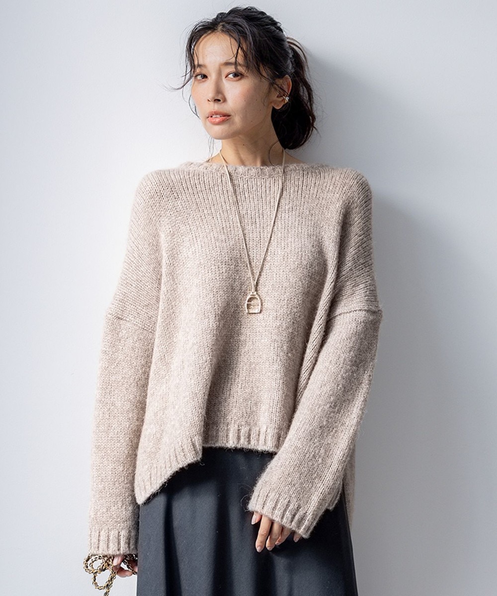 【オンワード】 23区 L(大きいサイズ)>トップス 【滝沢眞規子さん着用】ベビーアルパカ クロップド ニット ベージュ 46 レディース 【オンワード】 23区 L(大きいサイズ)>トップス 【滝沢眞規子さん着用】ベビーアルパカ クロップド ニット ベージュ 46 レディース