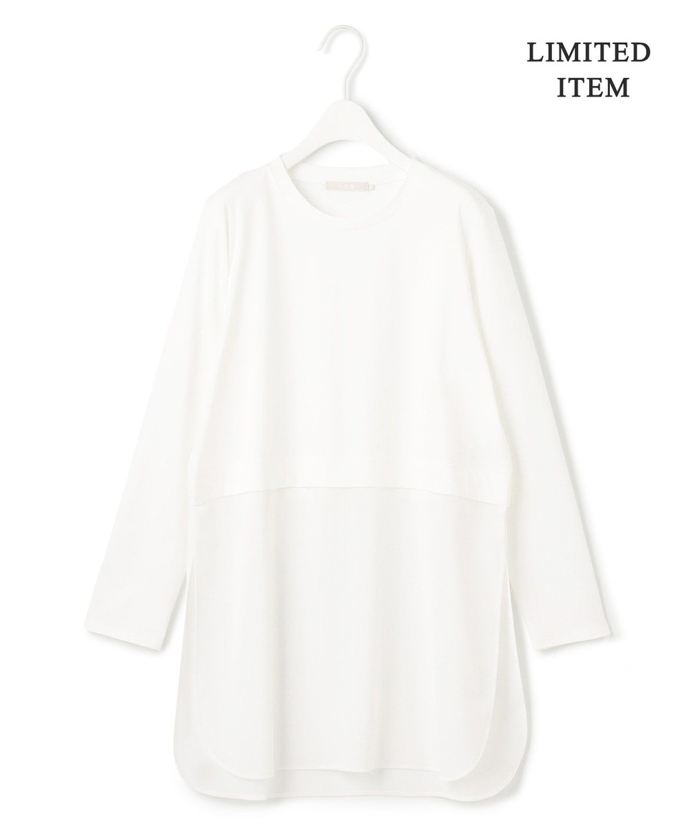 【オンワード】 ICB L(大きいサイズ)>トップス 【WEB限定・洗える】 シアージャージーコンビ カットソー オフホワイト XL レディース 【オンワード】 ICB L(大きいサイズ)>トップス 【WEB限定・洗える】 シアージャージーコンビ カットソー オフホワイト XL レディース