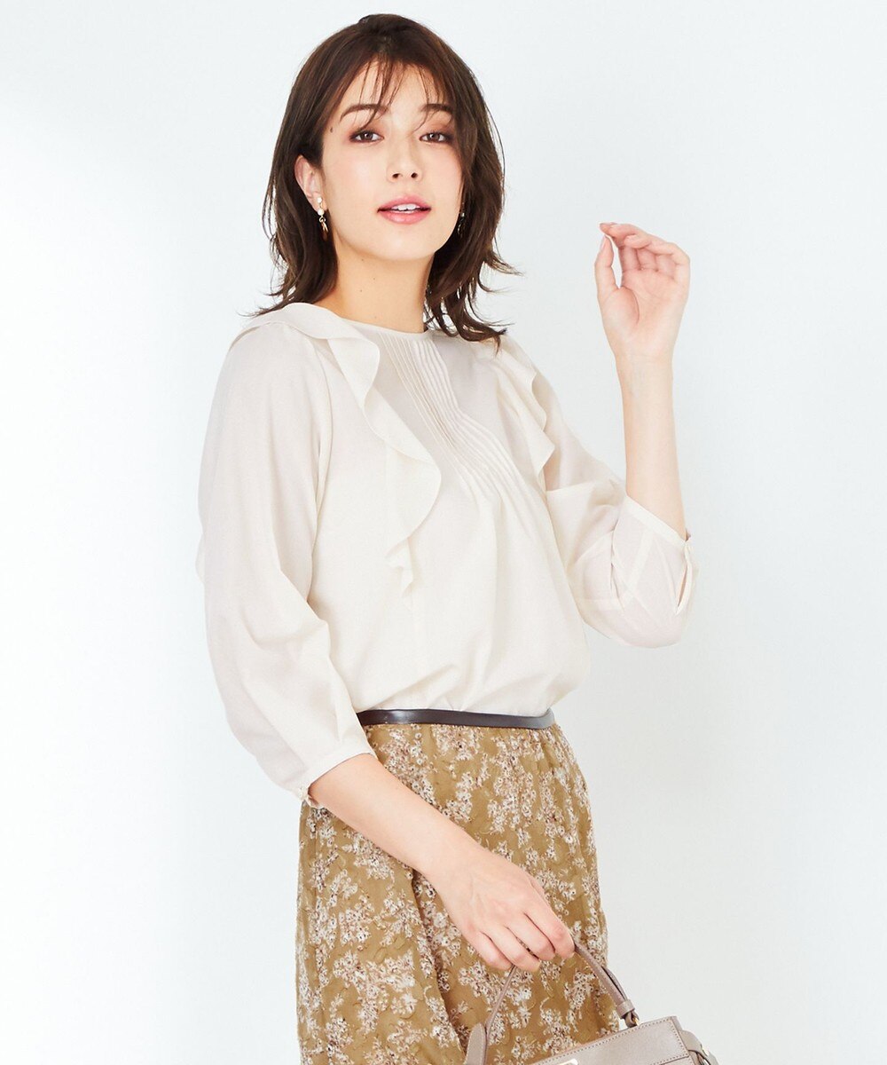 【オンワード】 any SiS>トップス 【美人百花10月号掲載】フリルピンタック ブラウス ブラック 2 レディース 【送料無料】