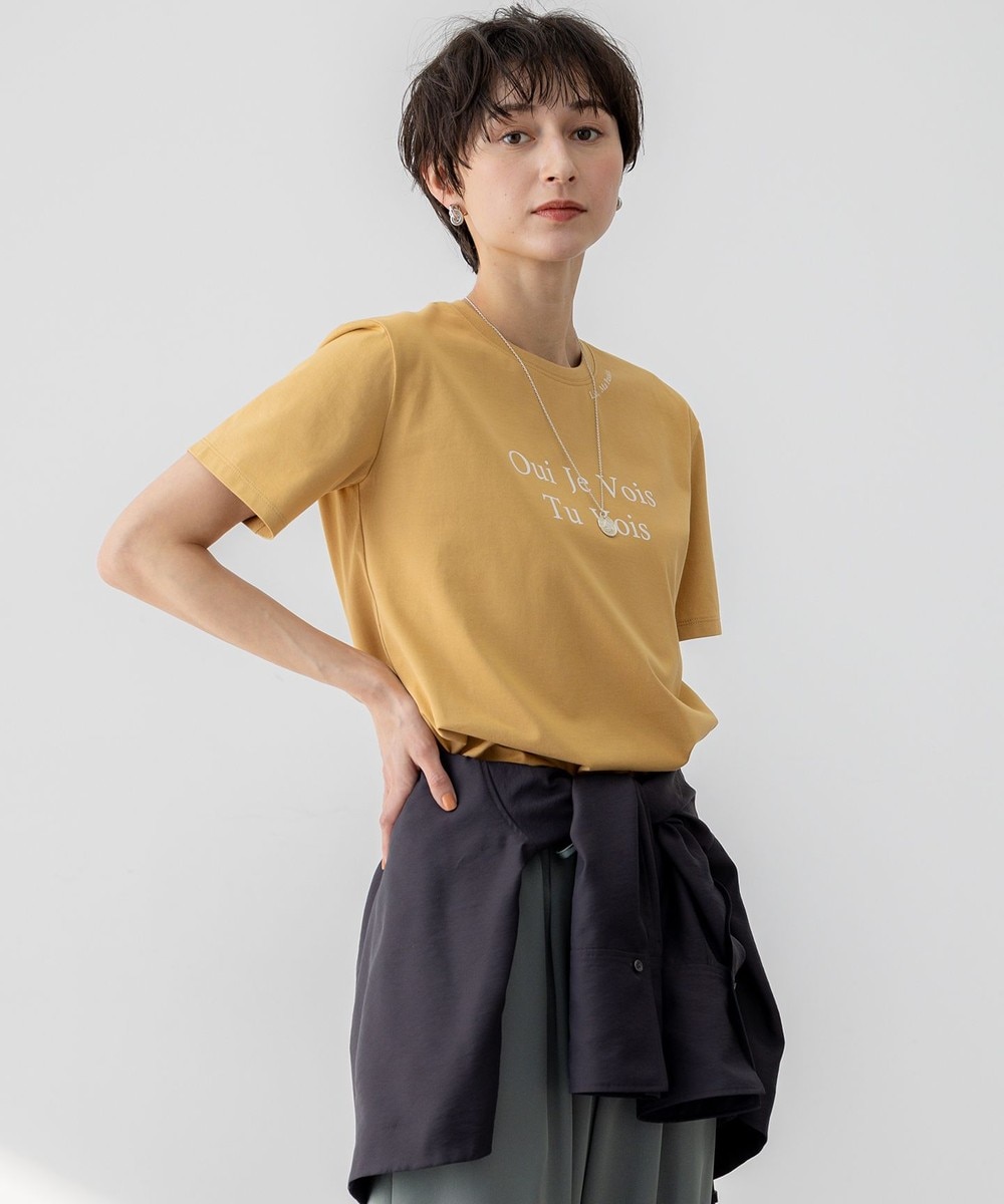 【オンワード】 23区>トップス 【洗える】カラーロゴ Tシャツ イエロー 40 レディース 【オンワード】 23区>トップス 【洗える】カラーロゴ Tシャツ イエロー 40 レディース