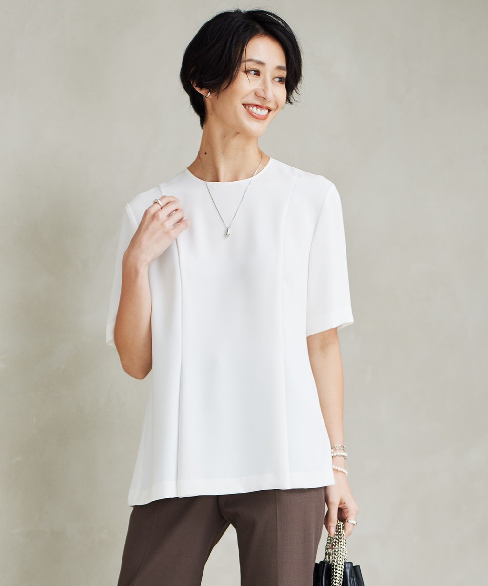 【オンワード】 ICB>トップス 【UVカット・接触冷感・防シワ・洗える】エステルダブルクロス タックデザインプルオーバー オフホワイト 2 レディース 【オンワード】 ICB>トップス 【UVカット・接触冷感・防シワ・洗える】エステルダブルクロス タックデザインプルオーバー オフホワイト 2 レディース