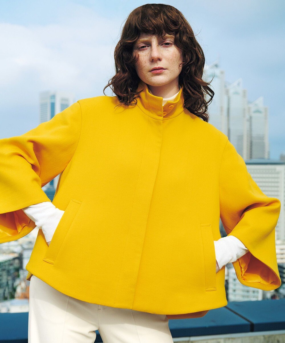 【オンワード】 23区>ジャケット/アウター 【23区 lab.】ウールダブルジョーゼット ショート コート(番号S85) イエロー 38 レディース 【送料無料】