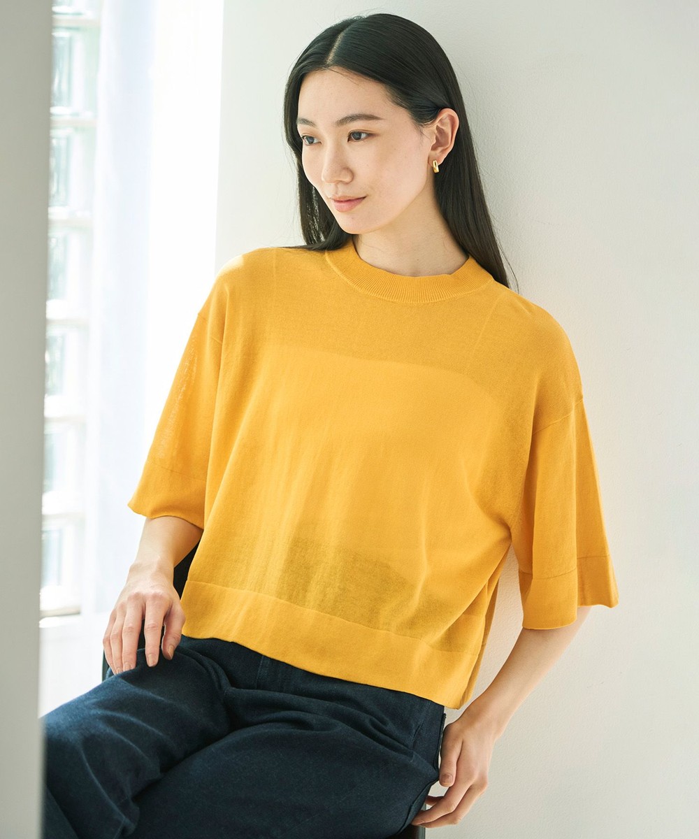 【オンワード】 UNFILO>トップス フロスティコットン クロップド プルオーバー マリーゴールド M レディース 【オンワード】 UNFILO>トップス フロスティコットン クロップド プルオーバー マリーゴールド M レディース