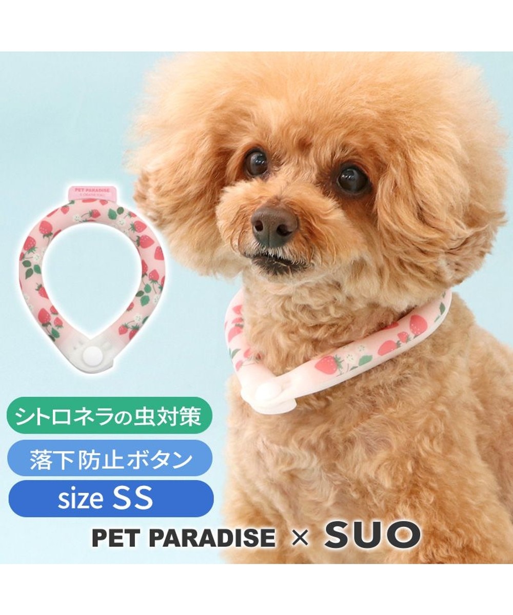 【オンワード】 PET PARADISE>ペットグッズ ペットパラダイス 28℃クールリング SUO 《いちご柄》 〔ＳＳ〕 小型犬 いちご ＳＳ