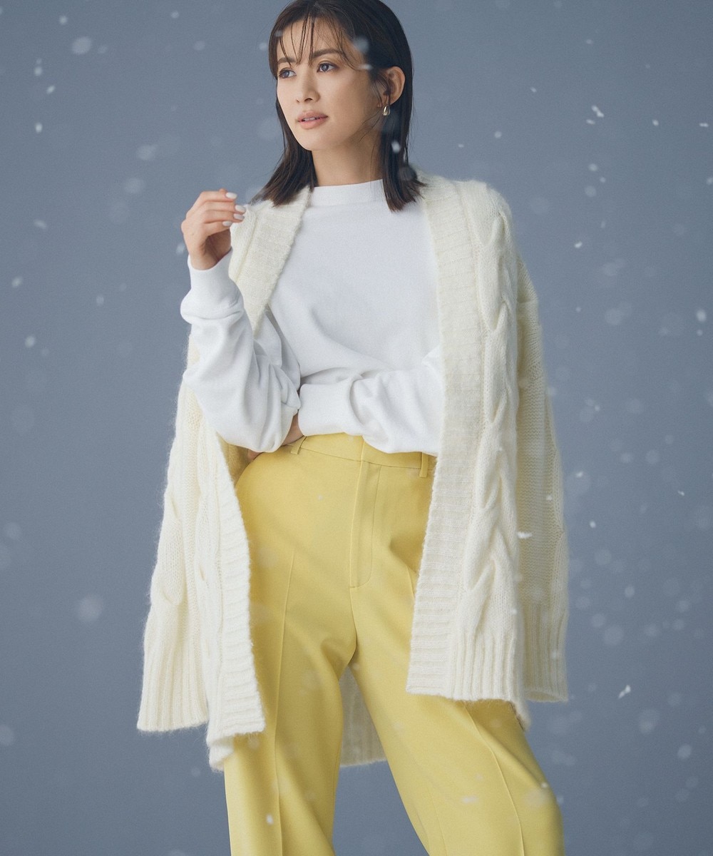 【オンワード】 23区>トップス 【WEB限定】ケーブルモヘヤ ニット カーディガン ホワイト 38 レディース 【送料無料】