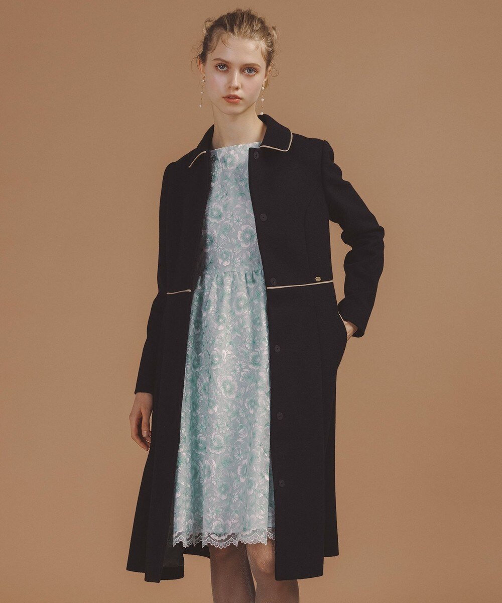 【オンワード】 TOCCA>ジャケット/アウター 【消臭】BITTER CARAMEL CHOCOLATE ウールコート ブラック 4 レディース