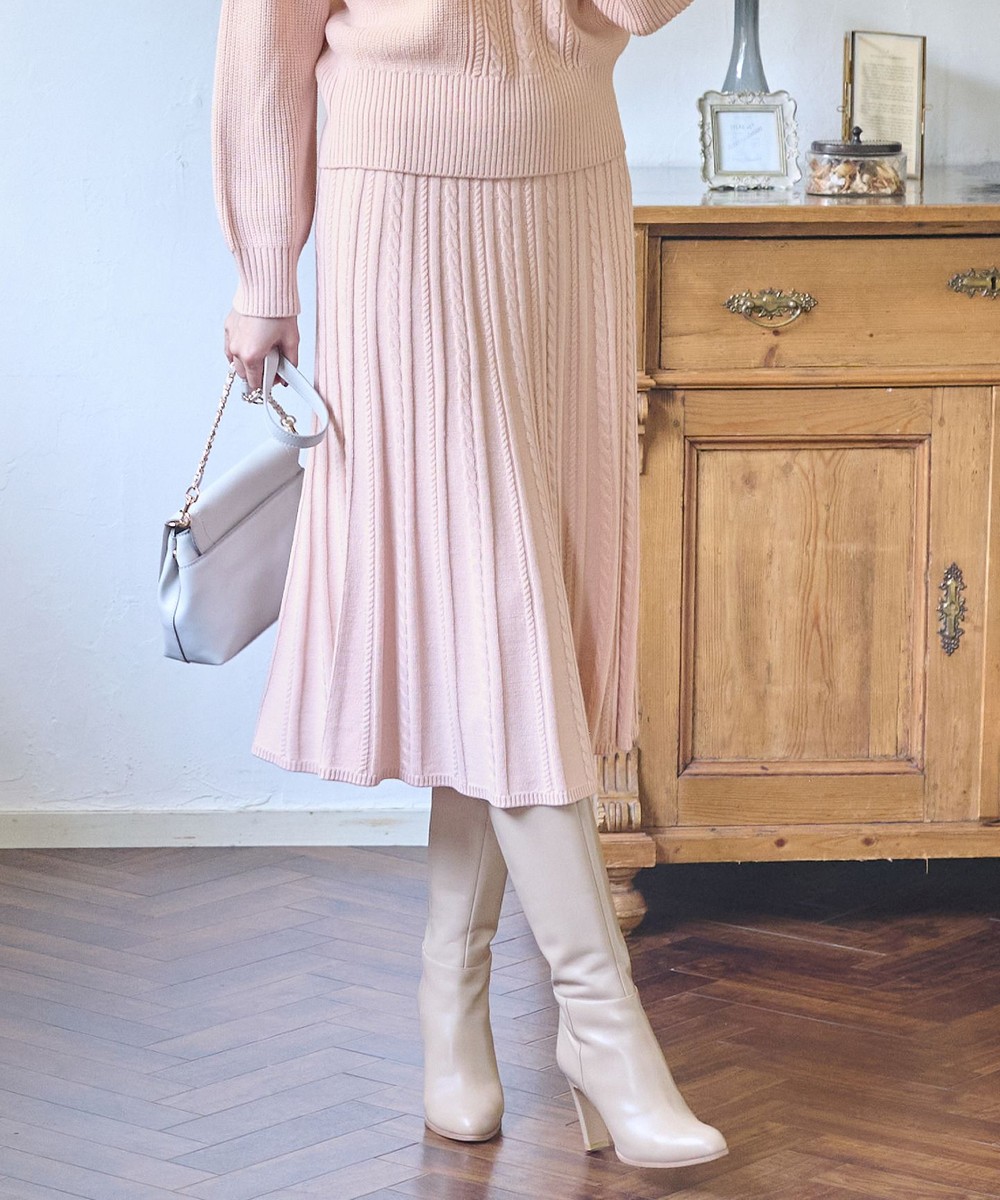 【オンワード】 ANY SIS>スカート 【セットアップ対応】スフレケーブルニット スカート ピンク 2 レディース 【オンワード】 ANY SIS>スカート 【セットアップ対応】スフレケーブルニット スカート ピンク 2 レディース