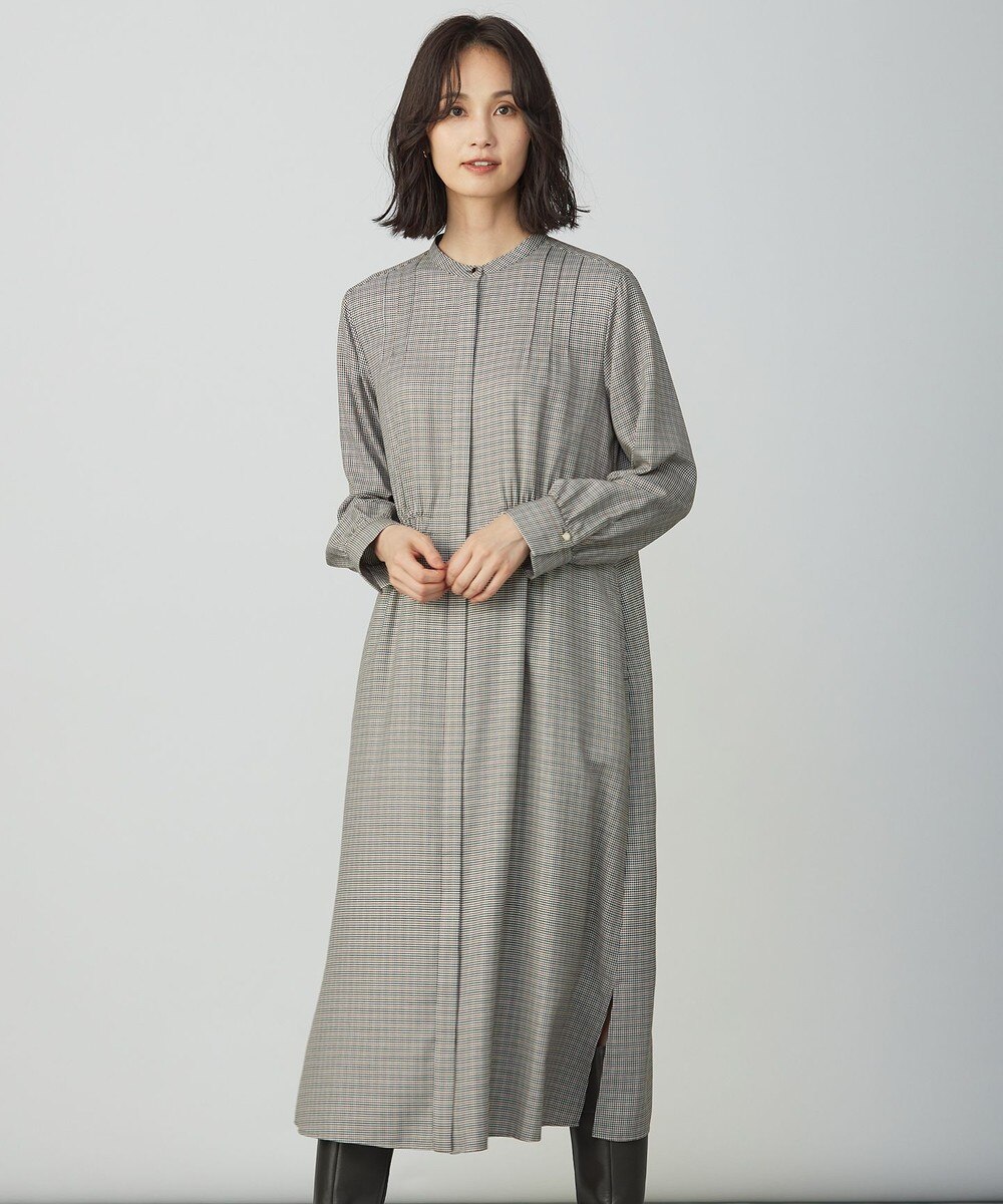 【オンワード】 J.PRESS LADIES S（小さいサイズ）>ワンピース サイロチェック ストライプ ワンピース ブラウンチェック P5 レディース