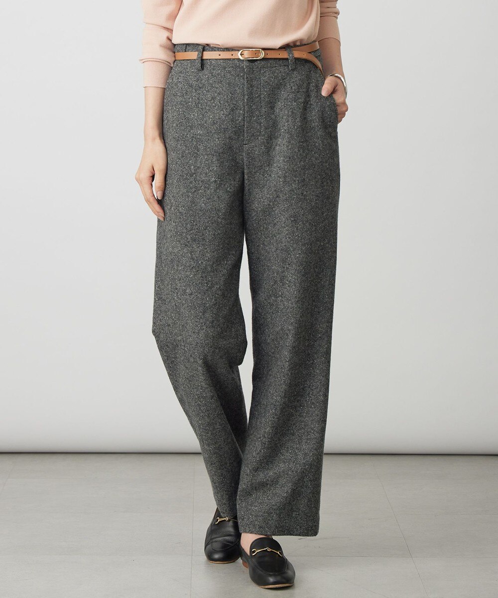 【オンワード】 J.PRESS LADIES>パンツ シルクネップツイード スレート パンツ チャコール 7 レディース