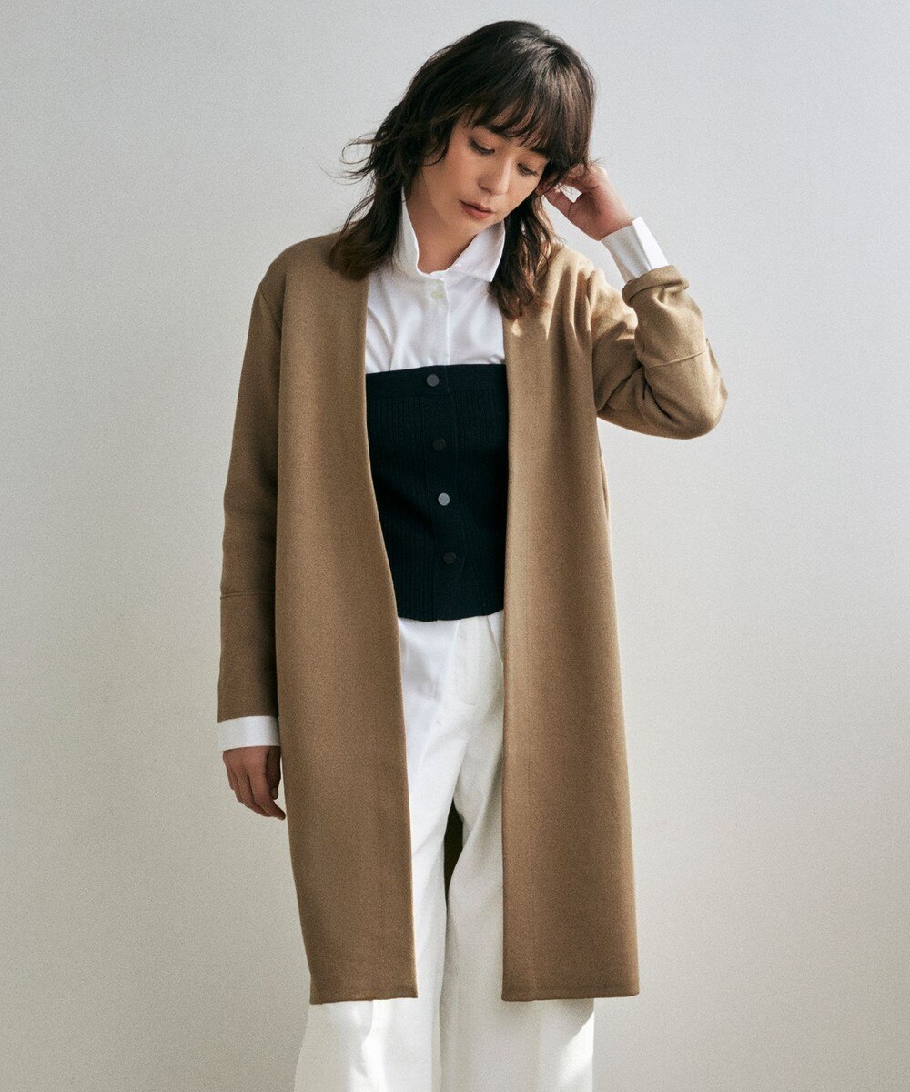 【オンワード】 ICB>ジャケット/アウター 【洗える】コットンアセテートスムース ロングニットアウター ベージュ S レディース 【オンワード】 ICB>ジャケット/アウター 【洗える】コットンアセテートスムース ロングニットアウター ベージュ S レディース