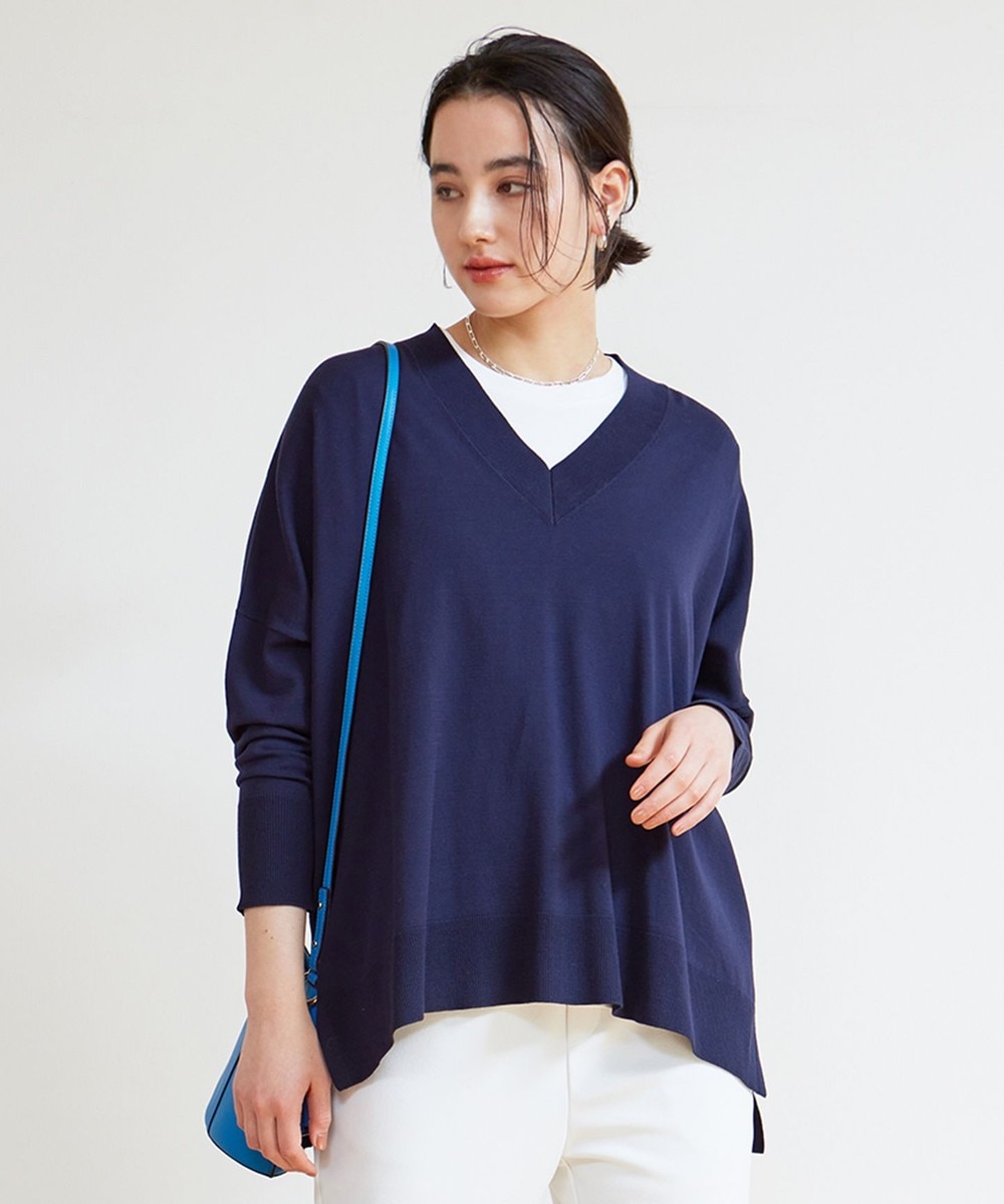 【抗菌防臭】スタイルアップニット NEW Vネック