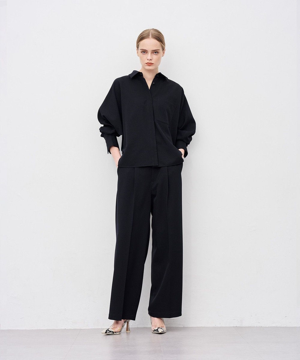 【オンワード】 uncrave>パンツ 【手洗い可】ウォッシャブルウールライクツイル ワイドパンツ ダークネイビー 0 レディース 【オンワード】 uncrave>パンツ 【手洗い可】ウォッシャブルウールライクツイル ワイドパンツ ダークネイビー 0 レディース