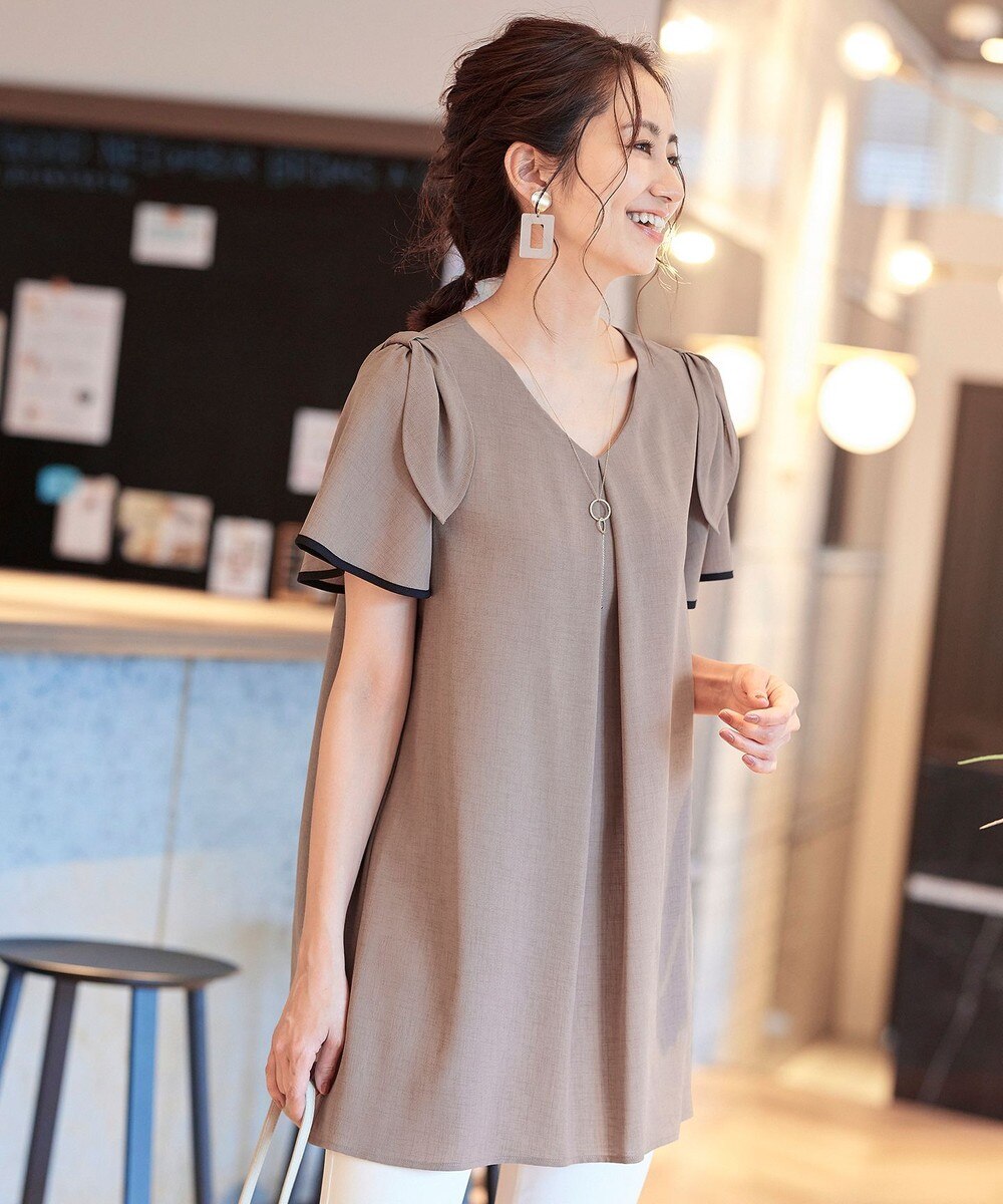 【洗える】大人可愛い肩リボンチュニック