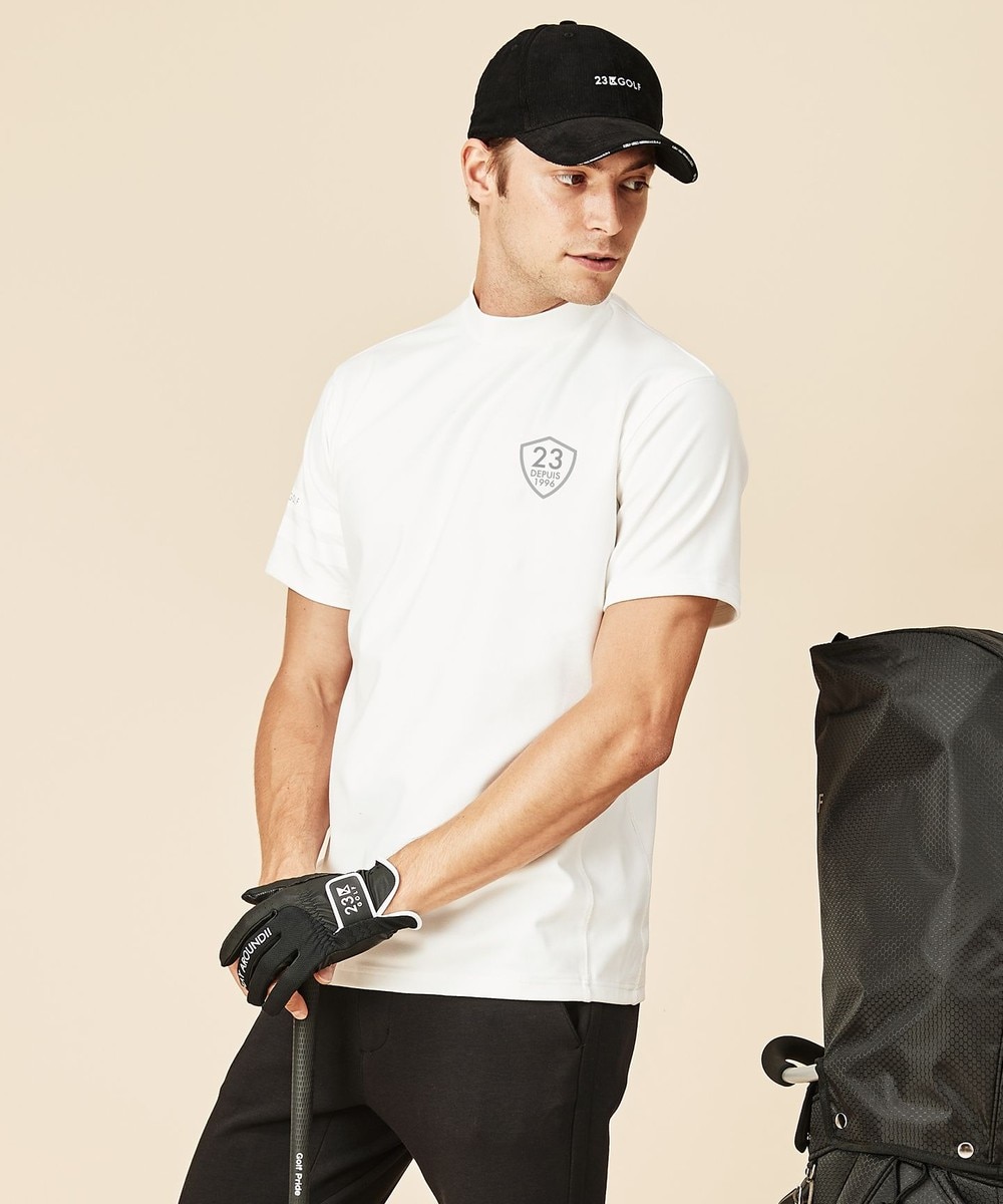 【オンワード】 23区GOLF>トップス 【MEN】ミルキータッチポリエステル天竺モックネックシャツ ブラック L メンズ 【送料無料】