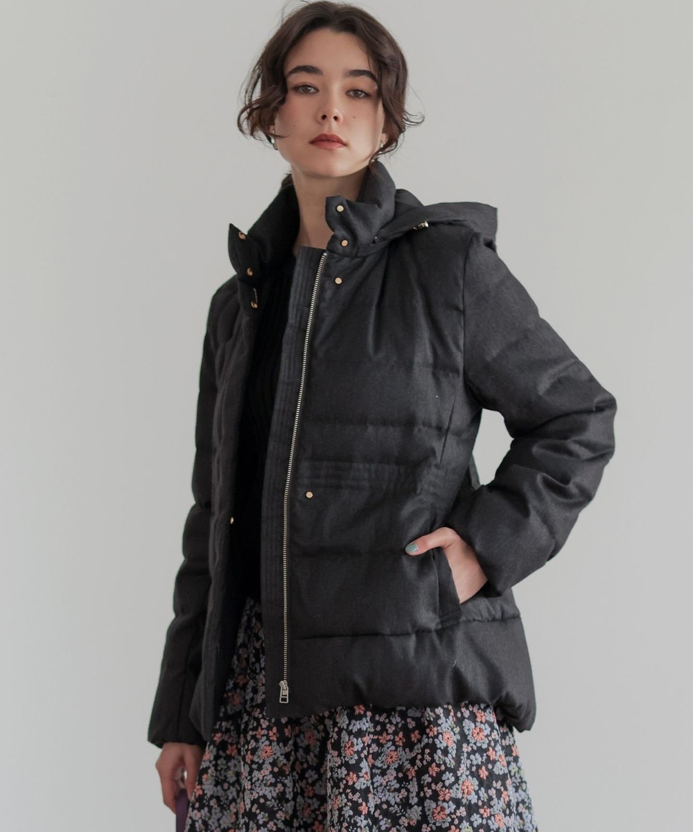 【オンワード】 組曲>ジャケット/アウター ライトタフタショート ダウン チャコールツイード 1 レディース 【オンワード】 組曲>ジャケット/アウター ライトタフタショート ダウン チャコールツイード 1 レディース