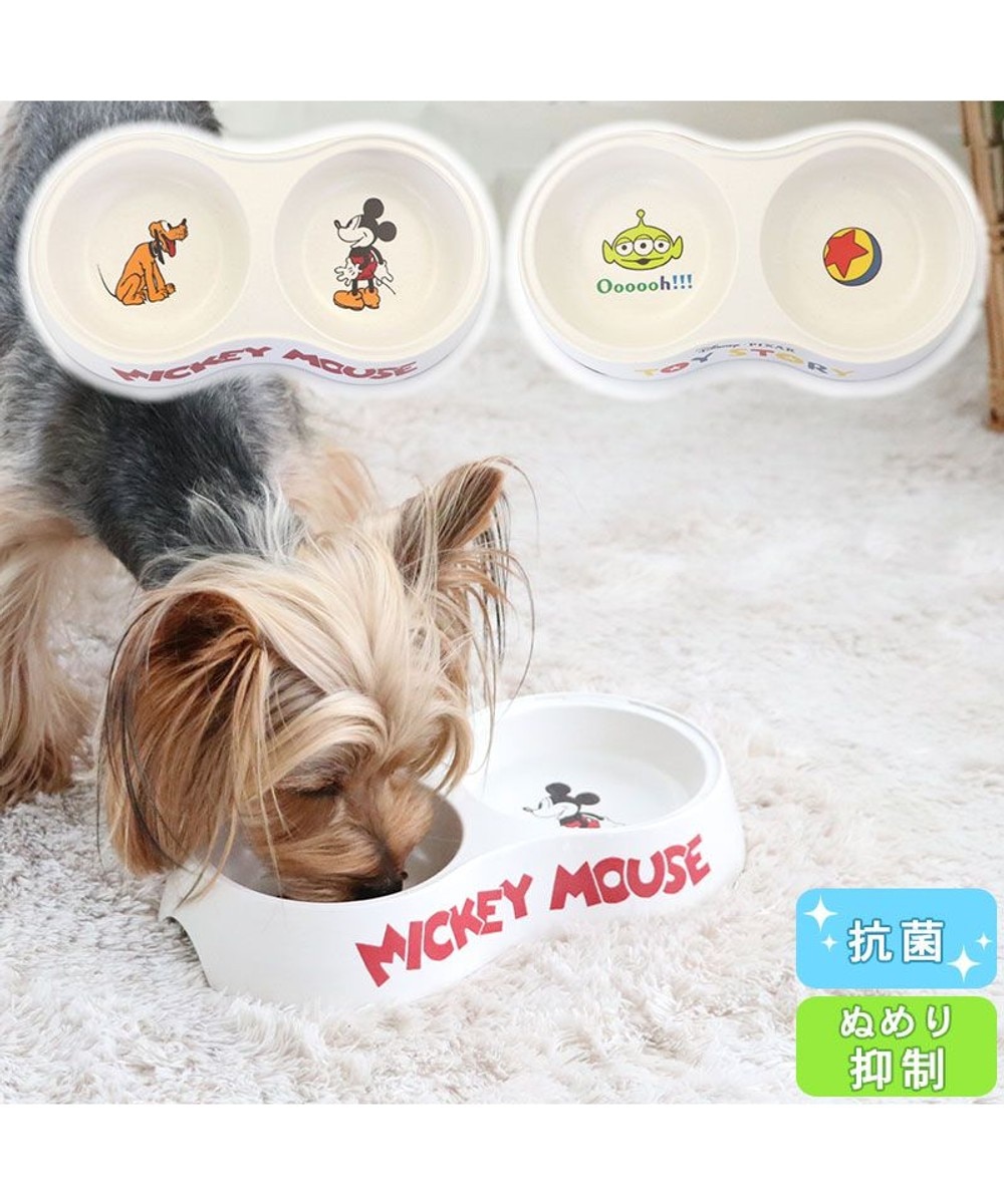PET PARADISE>ペットグッズ 犬 フードボウル ディズニー 抗菌 フード ボウル ２連 ミッキーマウス トイ・ストーリー フードボウル 犬 食器 キャラクター ミッキーマウス -