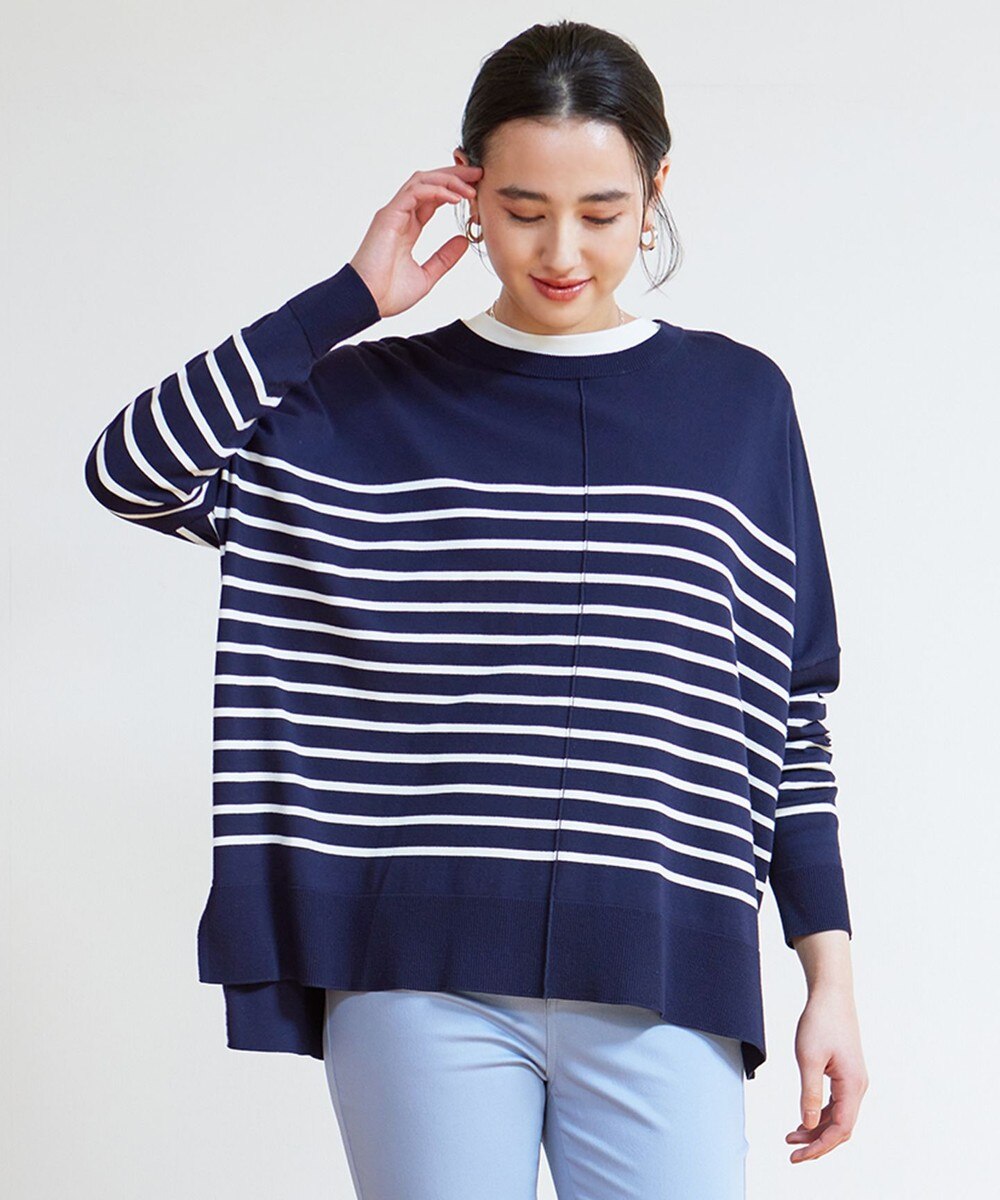 【抗菌防臭】スタイルアップニット クルーネック