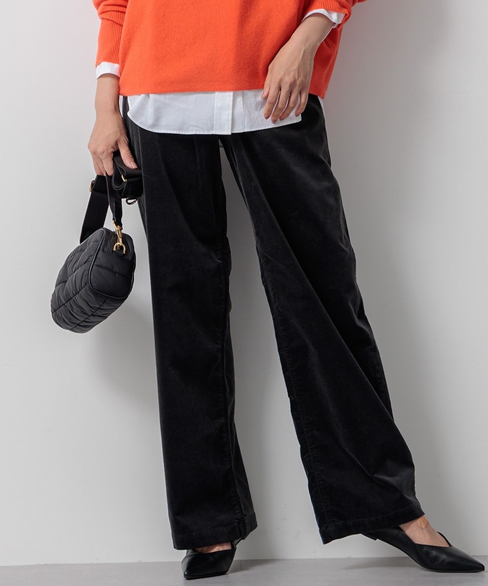 【オンワード】 23区 L(大きいサイズ)>パンツ 【洗える】23区DENIM ベルベットストレッチ ワイドパンツ グレー 48 レディース 【オンワード】 23区 L(大きいサイズ)>パンツ 【洗える】23区DENIM ベルベットストレッチ ワイドパンツ グレー 48 レディース