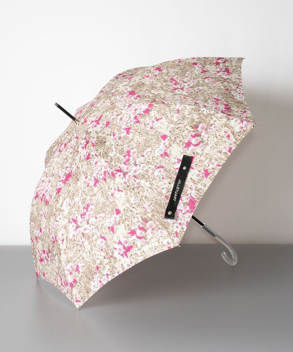 AURORA>ファッション雑貨 JILL STUART ジル スチュアート アブストラクトフラワー柄 雨傘（長傘） ピンクｘベージュ FREE レディース