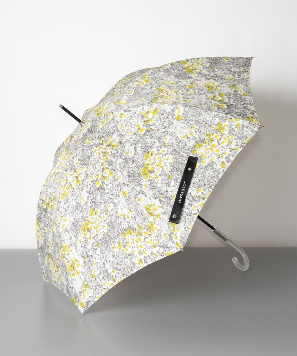 AURORA>ファッション雑貨 JILL STUART ジル スチュアート アブストラクトフラワー柄 雨傘（長傘） イエローｘシルバーグレー FREE レディース