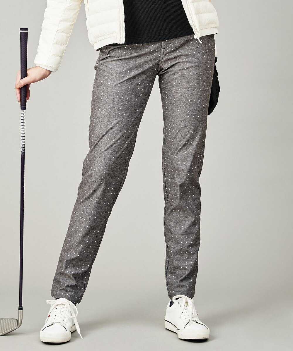 【オンワード】 23区GOLF>パンツ 【WOMEN】【防風/ストレッチ】ドットプリント ボンディング パンツ グレー 2 レディース 【送料無料】