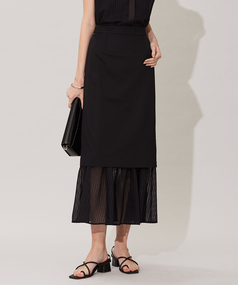 【オンワード】 ICB>スカート 【洗える】 カラミストライプ スカート ブラック 4 レディース 【オンワード】 ICB>スカート 【洗える】 カラミストライプ スカート ブラック 4 レディース