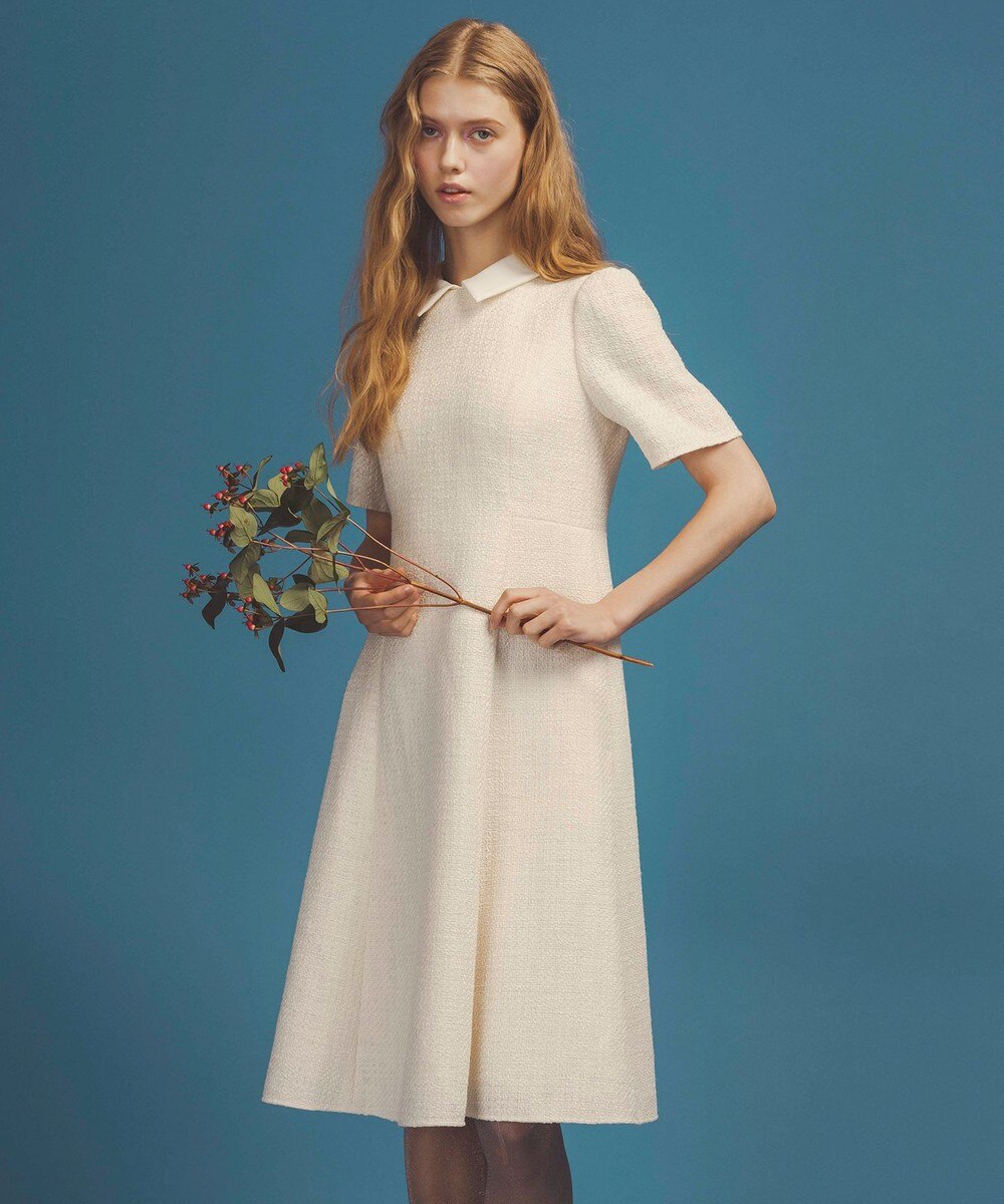 【オンワード】 TOCCA>ワンピース 【洗える・消臭】 TWEED BLOSSOM ドレス アイボリー 6 レディース