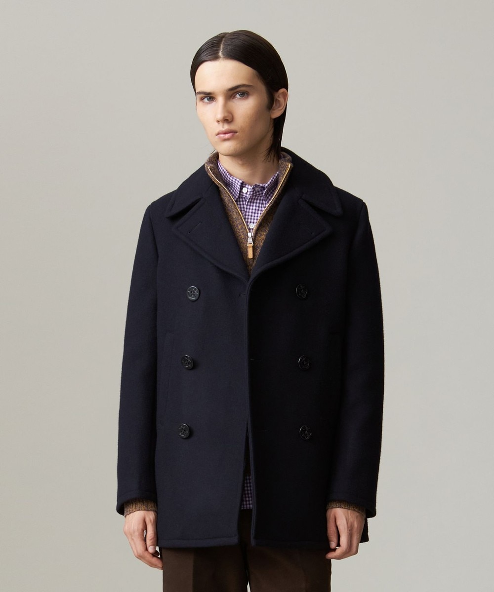 【オンワード】 J.PRESS MEN>ジャケット/アウター 【定番】メルトンピーコート ネイビー M メンズ 【オンワード】 J.PRESS MEN>ジャケット/アウター 【定番】メルトンピーコート ネイビー M メンズ