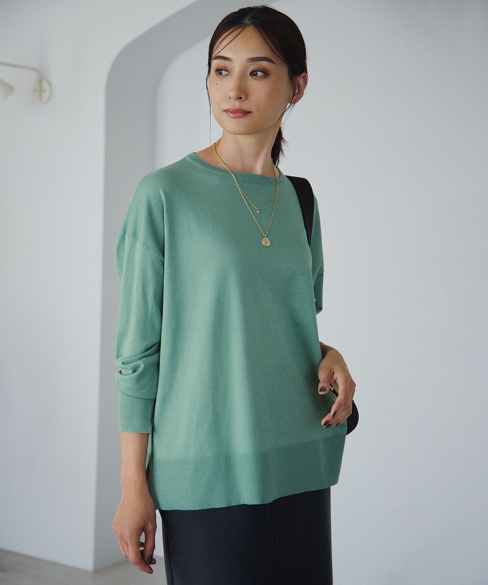 【オンワード】 23区 S(小さいサイズ)>トップス 【洗える】オータムシャイニー ニット モスグリーン 32 レディース 【オンワード】 23区 S(小さいサイズ)>トップス 【洗える】オータムシャイニー ニット モスグリーン 32 レディース