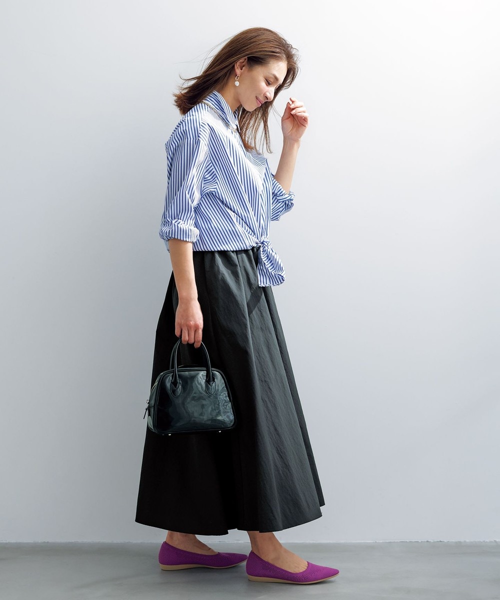 【洗える】撥水ナイロンタフタ ロングスカート