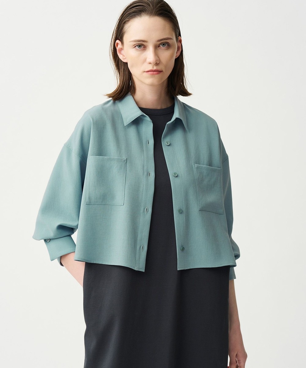 【オンワード】 uncrave>トップス 【接触冷感・防しわ・洗濯機洗い可】新色追加!ドライタッチトロ ショートシャツ アッシュブルー 1 レディース 【オンワード】 uncrave>トップス 【接触冷感・防しわ・洗濯機洗い可】新色追加!ドライタッチトロ ショートシャツ アッシュブルー 1 レディース