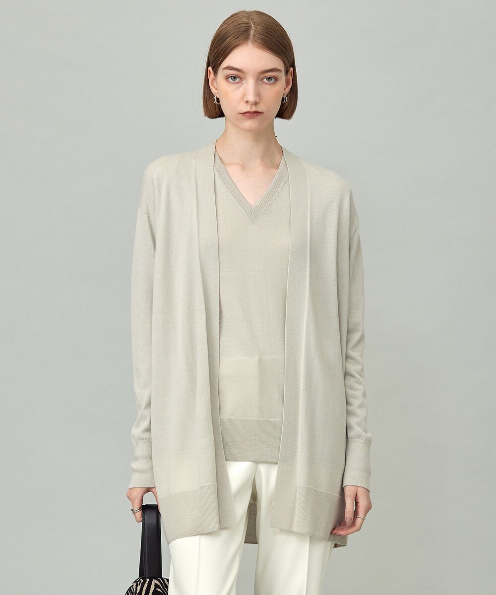 【オンワード】 ICB L（大きいサイズ）>トップス 【洗える】コンパクトファインウール ロングカーディガン トープ L レディース