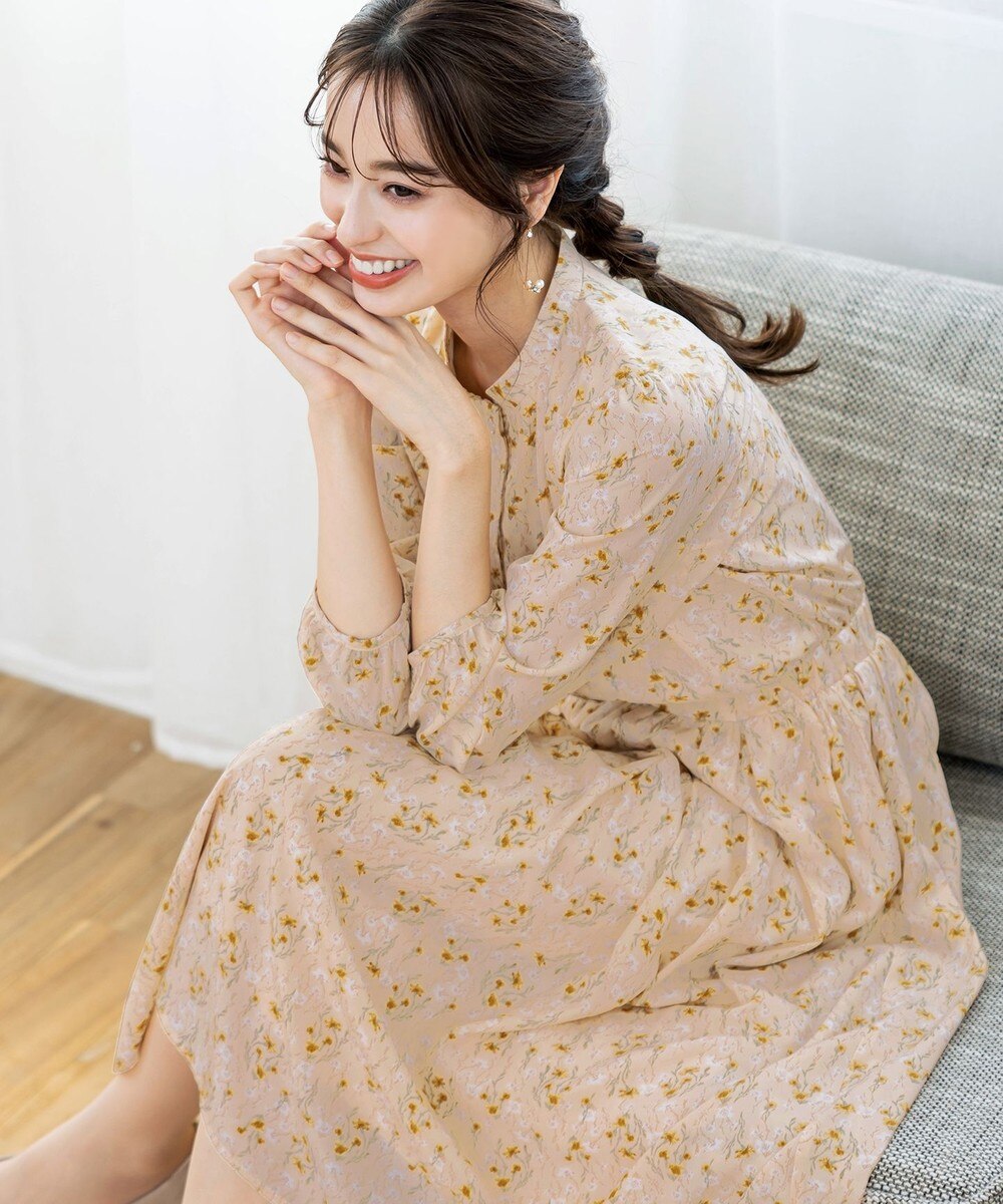 【洗える】花柄フレアワンピース