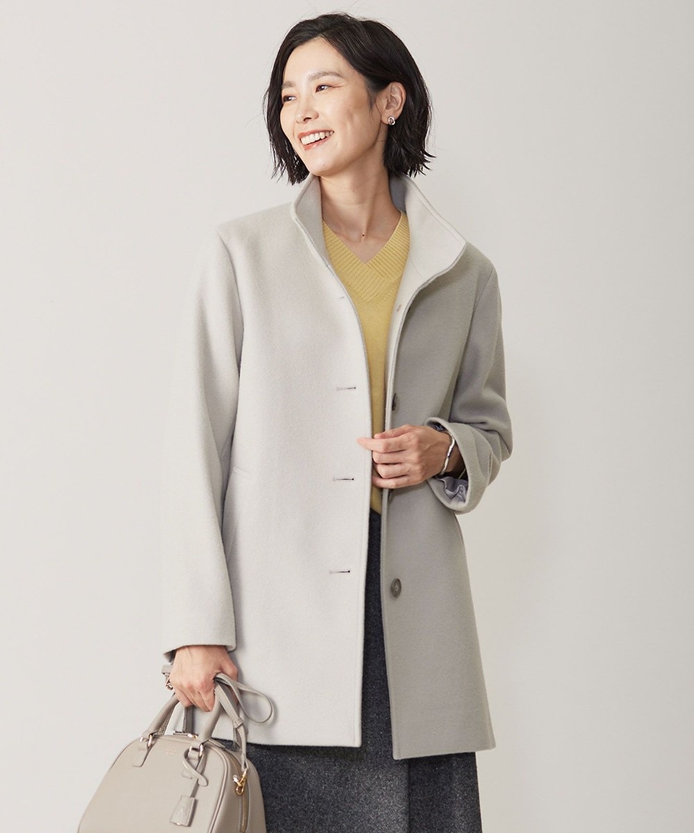 【オンワード】 J.PRESS LADIES L(大きいサイズ)>ジャケット/アウター ショートビーバー スタンドカラー コート ベージュ T15 レディース 【オンワード】 J.PRESS LADIES L(大きいサイズ)>ジャケット/アウター ショートビーバー スタンドカラー コート ベージュ T15 レディース