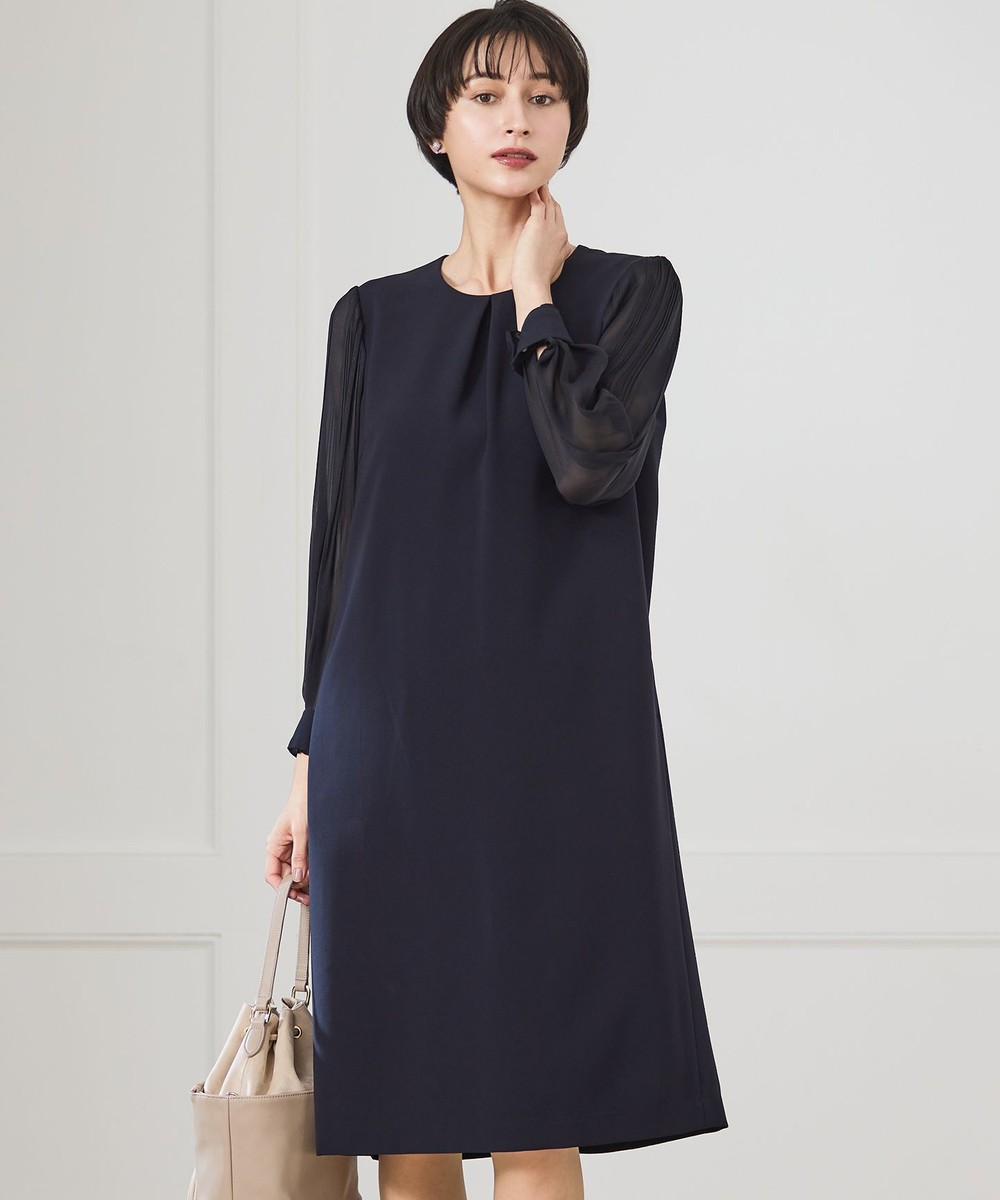 【オンワード】 23区>ワンピース 【セットアップ対応/洗える】トリアセダブルジョーゼット シフォンスリーブ ワンピース ネイビー 38 レディース 【オンワード】 23区>ワンピース 【セットアップ対応/洗える】トリアセダブルジョーゼット シフォンスリーブ ワンピース ネイビー 38 レディース