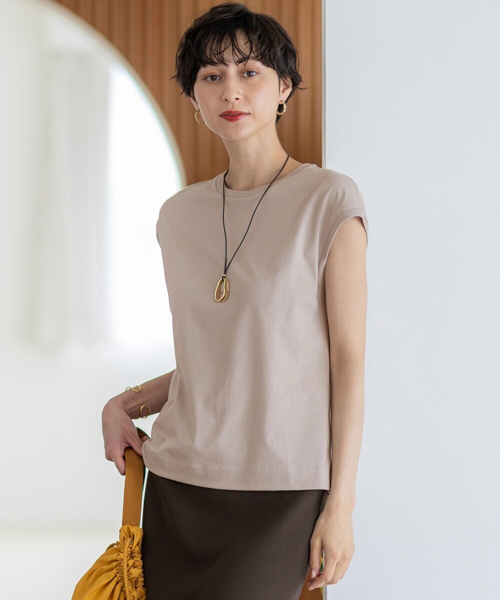 【オンワード】 23区 L(大きいサイズ)>トップス 【洗える】コンパクトヤーン フレンチスリーブ Tシャツ ベージュ 44 レディース 【オンワード】 23区 L(大きいサイズ)>トップス 【洗える】コンパクトヤーン フレンチスリーブ Tシャツ ベージュ 44 レディース