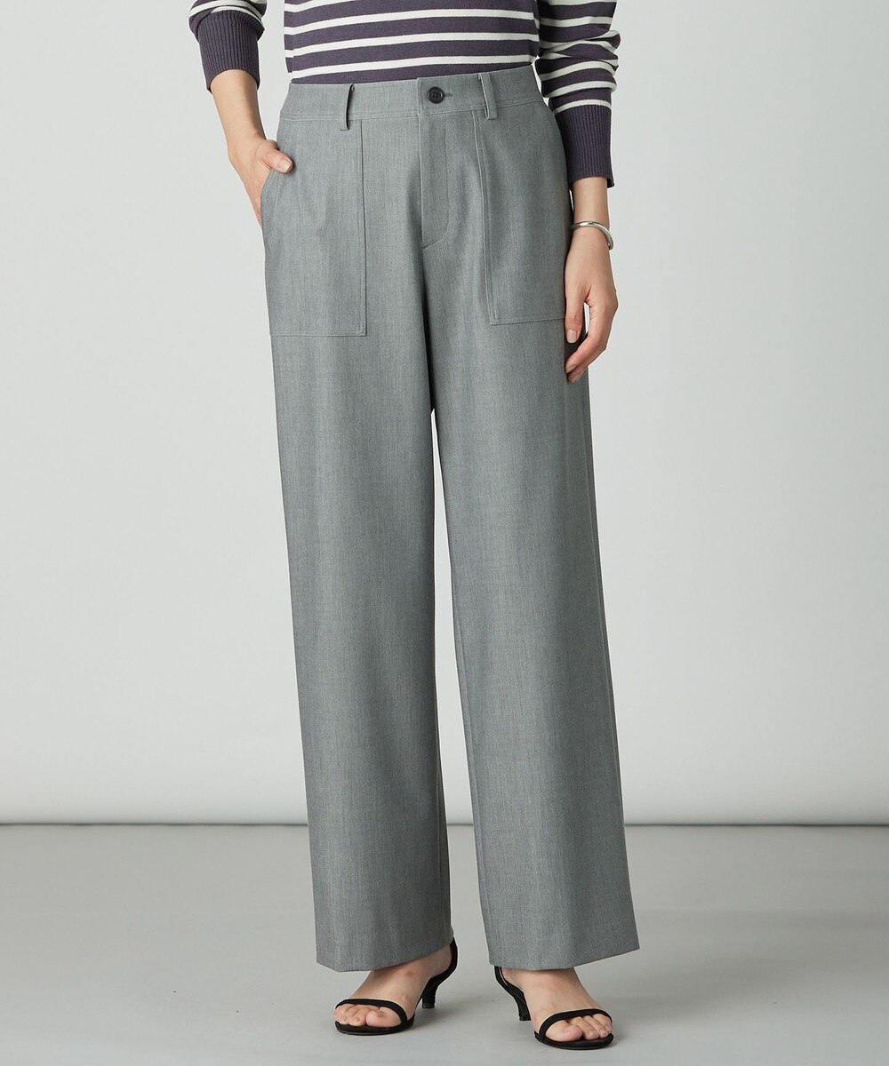 【オンワード】 J.PRESS LADIES>パンツ シャンブレー2wayストレッチ ワイド ストレート パンツ ライトグレー 11 レディース 【オンワード】 J.PRESS LADIES>パンツ シャンブレー2wayストレッチ ワイド ストレート パンツ ライトグレー 11 レディース